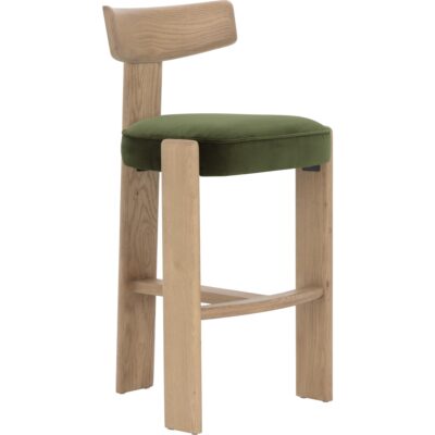 Horton Barstool - Rustic Oak - Forest Green 112396 112396 HORTON BARSTOOL RUSTIC OAK FOREST GREEN 20