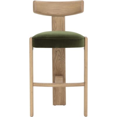 Horton Barstool - Rustic Oak - Forest Green 112396 112396 HORTON BARSTOOL RUSTIC OAK FOREST GREEN 21