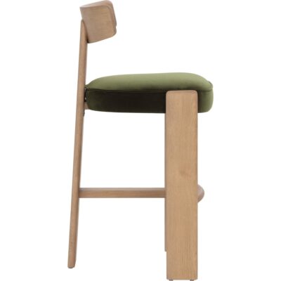 Horton Barstool - Rustic Oak - Forest Green 112396 112396 HORTON BARSTOOL RUSTIC OAK FOREST GREEN 22