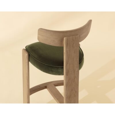 Horton Barstool - Rustic Oak - Forest Green 112396 112396 HORTON BARSTOOL RUSTIC OAK FOREST GREEN 6