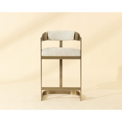 Beaumont Counter Stool - Antique Brass - Rhea Light Barley 112400 112400 BEAUMONT COUNTER STOOL ANTIQUE BRASS RHEA LIGHT BARLEY 1