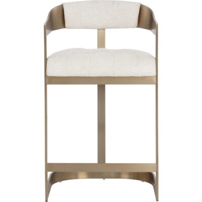 Beaumont Counter Stool - Antique Brass - Rhea Light Barley 112400 112400 BEAUMONT COUNTER STOOL ANTIQUE BRASS RHEA LIGHT BARLEY 21