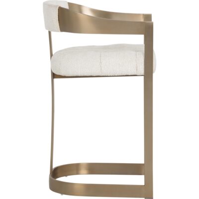 Beaumont Counter Stool - Antique Brass - Rhea Light Barley 112400 112400 BEAUMONT COUNTER STOOL ANTIQUE BRASS RHEA LIGHT BARLEY 22