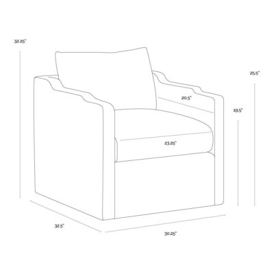 Roosevelt Swivel Lounge Chair - Gifford Script 112479 112479 6