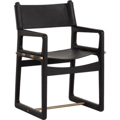 Enver Dining Armchair - Carraway Black Leather