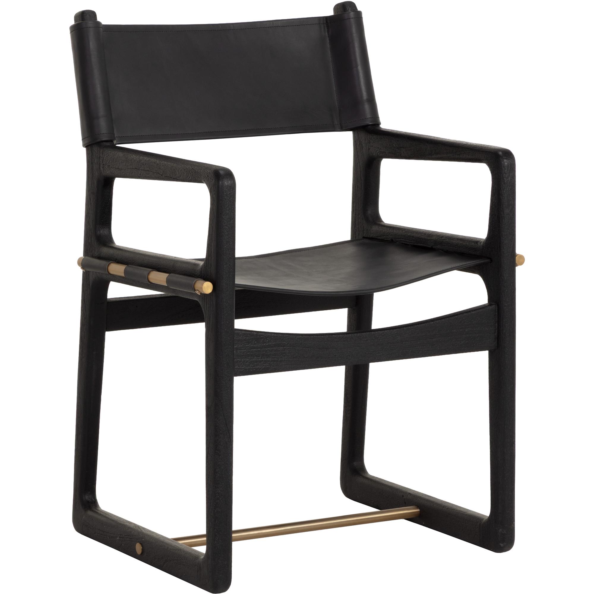 Enver Dining Armchair - Carraway Black Leather 1 Enver Dining Armchair - Carraway Black Leather