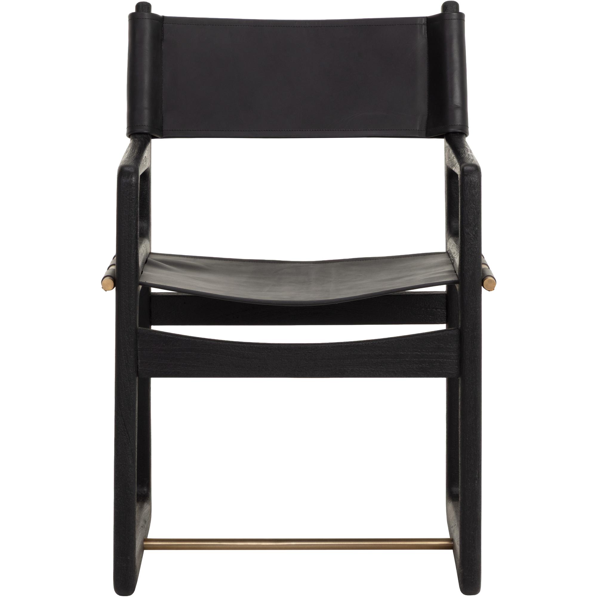 Enver Dining Armchair - Carraway Black Leather 2 Enver Dining Armchair - Carraway Black Leather - Image 2