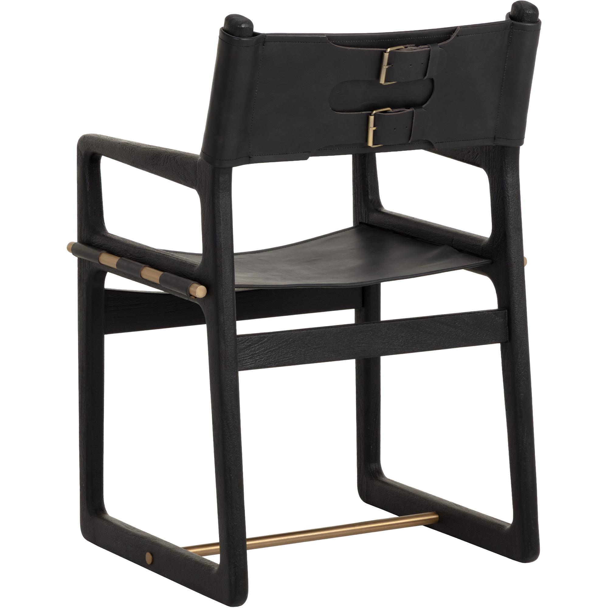 Enver Dining Armchair - Carraway Black Leather 4 Enver Dining Armchair - Carraway Black Leather - Image 4