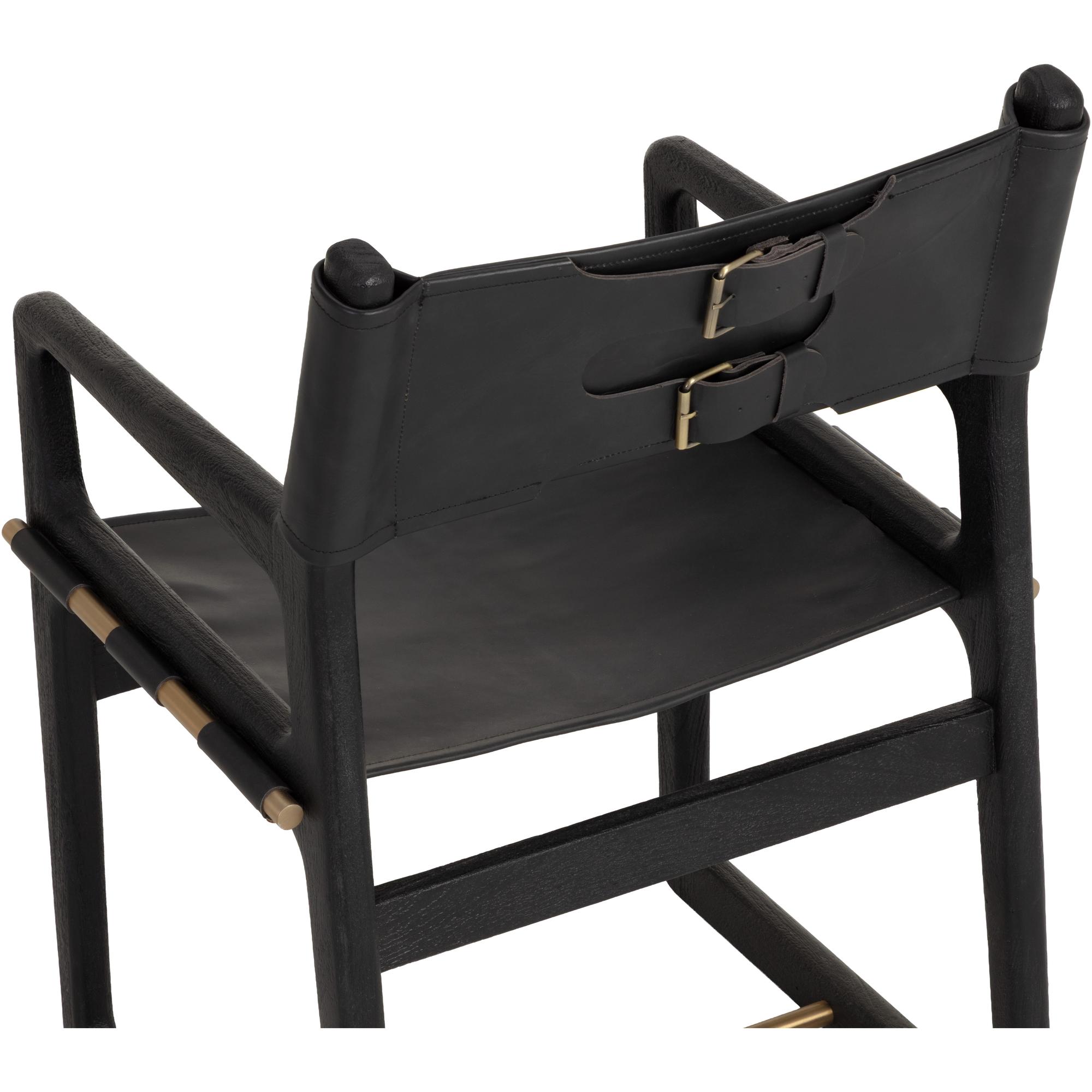 Enver Dining Armchair - Carraway Black Leather 5 Enver Dining Armchair - Carraway Black Leather - Image 5