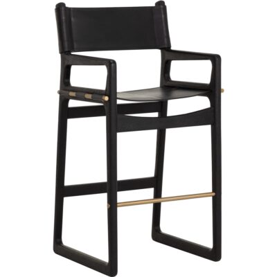 Enver Barstool - Carraway Black Leather