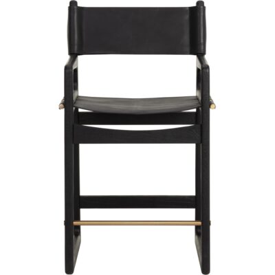 Enver Counter Stool - Carraway Black Leather 112498 112498 2