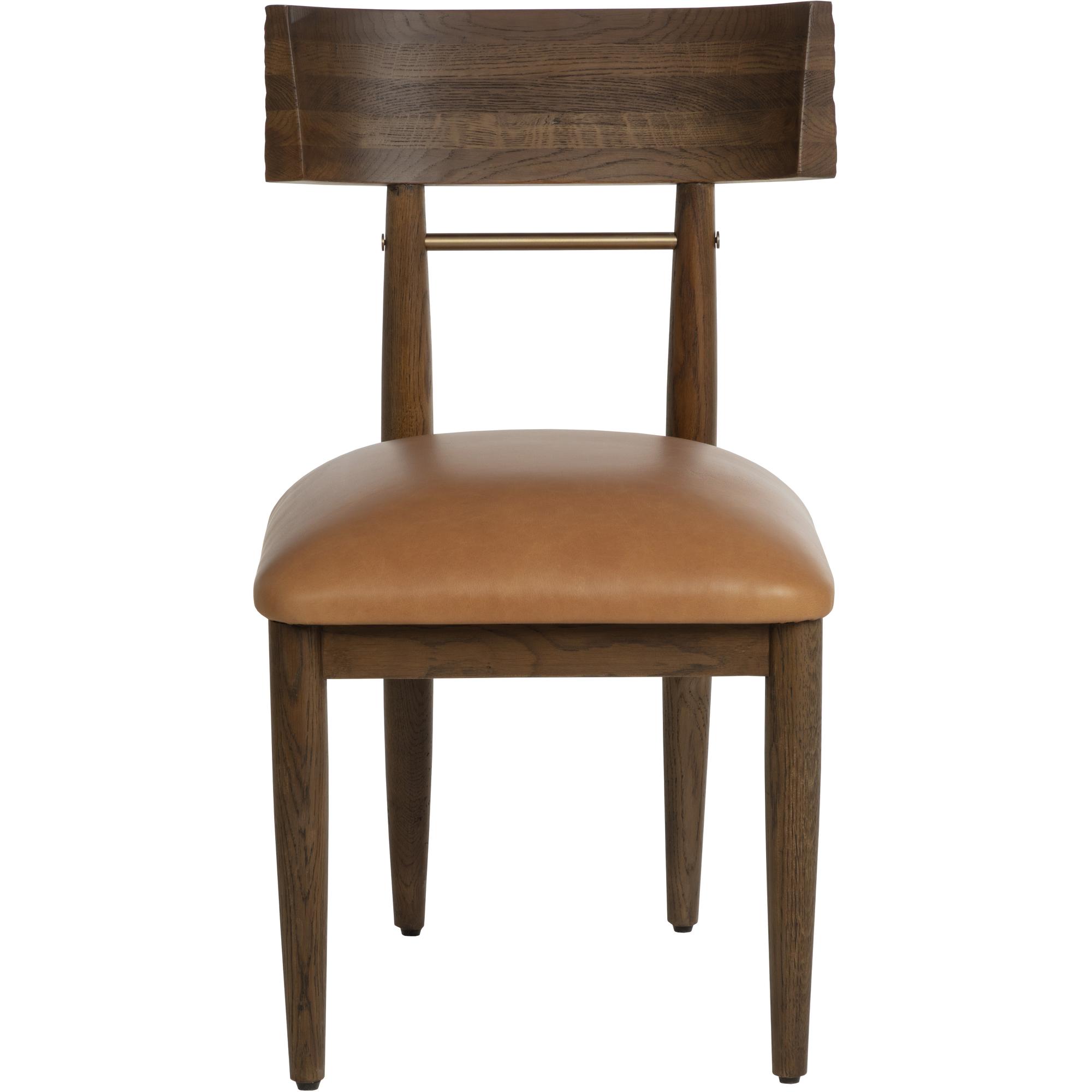 Florian Dining Chair - Chocolate - Tan Leather 2 Florian Dining Chair - Chocolate - Tan Leather - Image 2