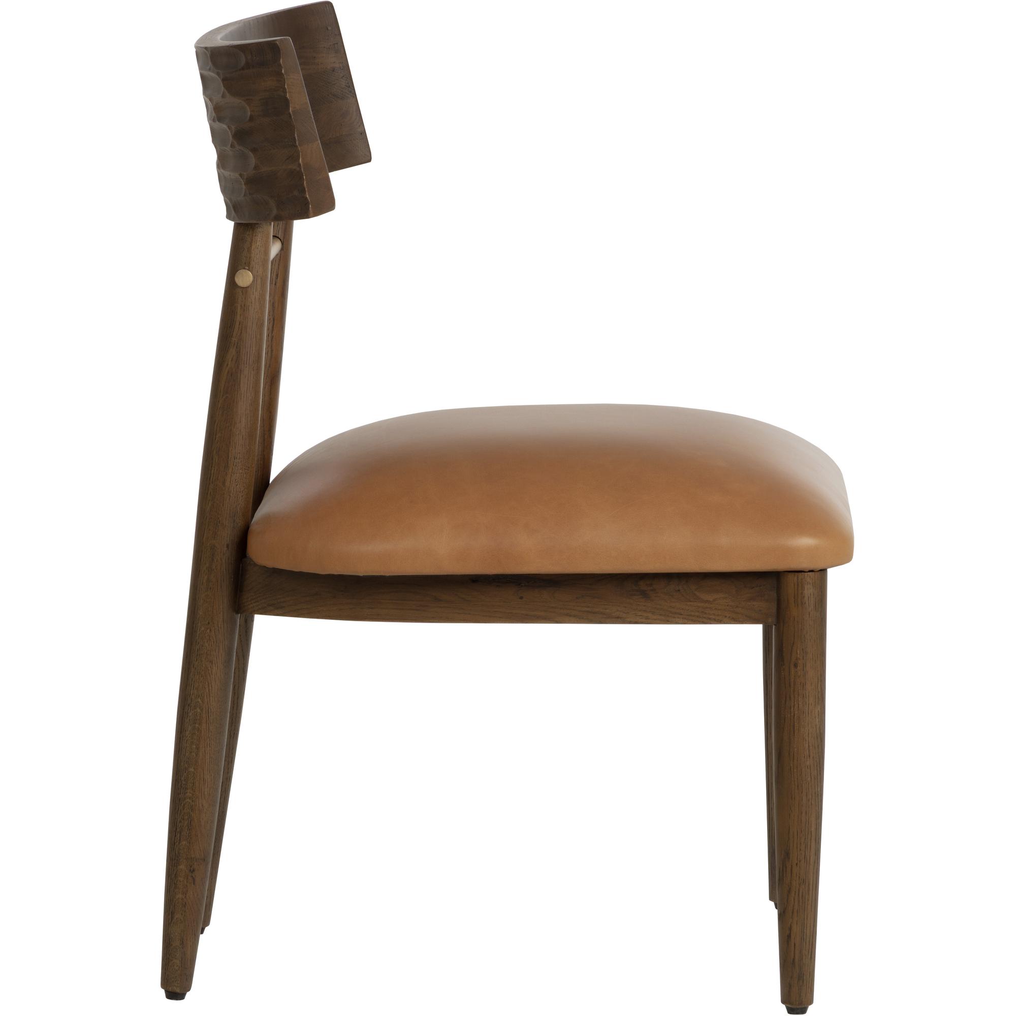 Florian Dining Chair - Chocolate - Tan Leather 3 Florian Dining Chair - Chocolate - Tan Leather - Image 3
