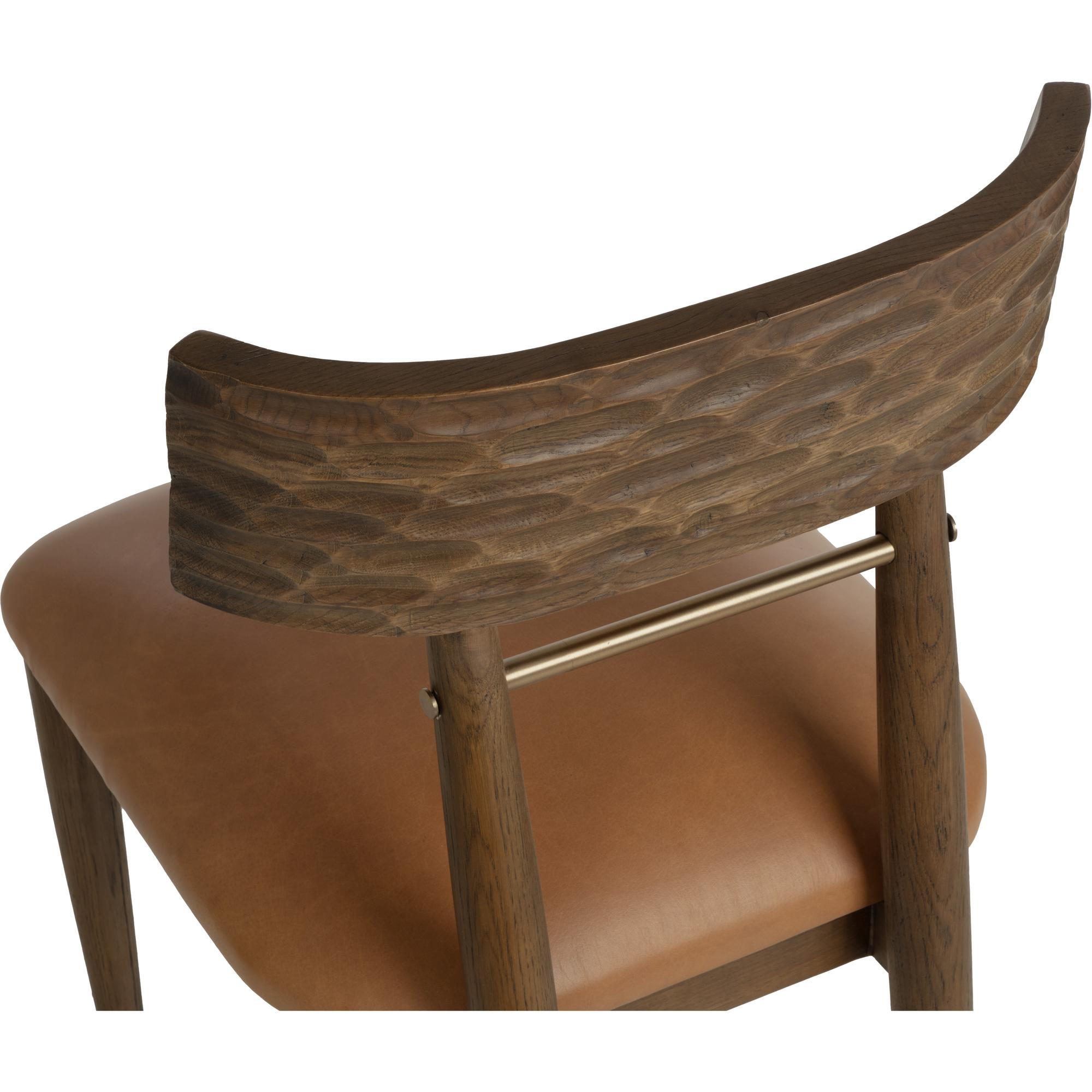 Florian Dining Chair - Chocolate - Tan Leather 5 Florian Dining Chair - Chocolate - Tan Leather - Image 5