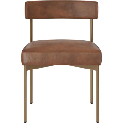 Seneca Dining Chair - Antique Brass - Bravo Cognac 112566 112566 SENECA DINING CHAIR ANTIQUE BRASS BRAVO COGNAC 21