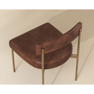 Seneca Dining Chair - Antique Brass - Bravo Cognac 112566 112566 SENECA DINING CHAIR ANTIQUE BRASS BRAVO COGNAC 6