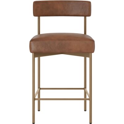 Seneca Counter Stool - Antique Brass - Bravo Cognac 112567 112567 SENECA COUNTER STOOL ANTIQUE BRASS BRAVO COGNAC 21