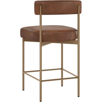 Seneca Counter Stool - Antique Brass - Bravo Cognac 112567 112567 SENECA COUNTER STOOL ANTIQUE BRASS BRAVO COGNAC 23