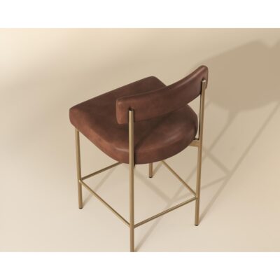 Seneca Counter Stool - Antique Brass - Bravo Cognac 112567 112567 SENECA COUNTER STOOL ANTIQUE BRASS BRAVO COGNAC 6