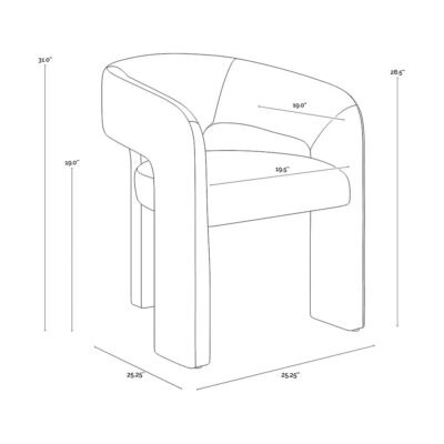 Isidore Dining Armchair - Ernst Sandstone 19 Isidore Dining Armchair - Ernst Sandstone 112612 112612 9