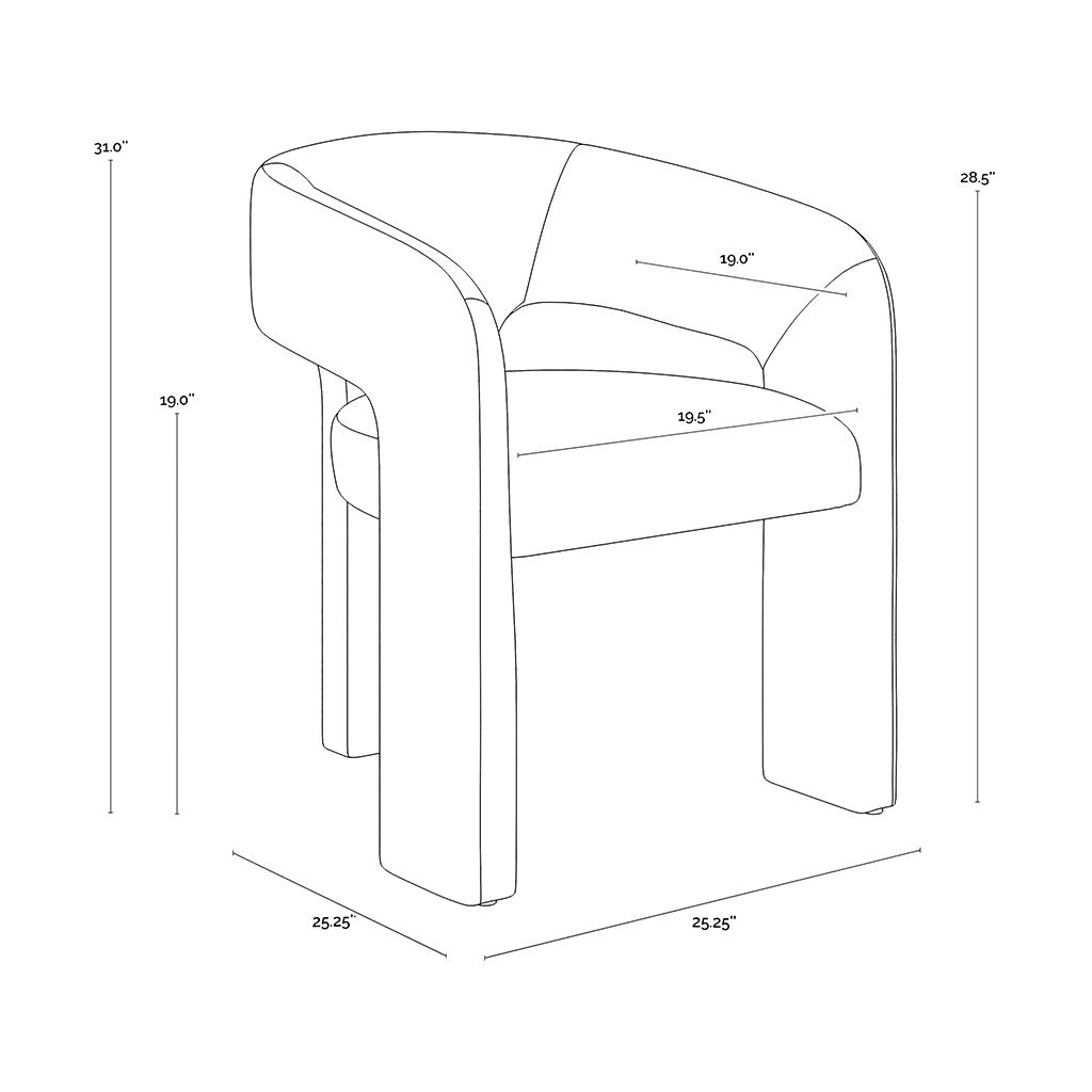 Isidore Dining Armchair - Ernst Sandstone 9 Isidore Dining Armchair - Ernst Sandstone - Image 9