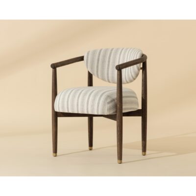 Sigrid Dining Armchair - Antique Brown - Gifford Script 112630 112630 SIGRID DINING ARMCHAIR ANTIQUE BROWN GIFFORD SCRIPT