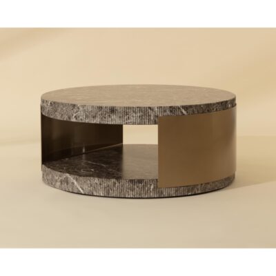 Cavette Coffee Table - Marble Look - Dark Emperador 112634 112634 CAVETTE COFFEE TABLE MARBLE LOOK DARK EMPERADOR