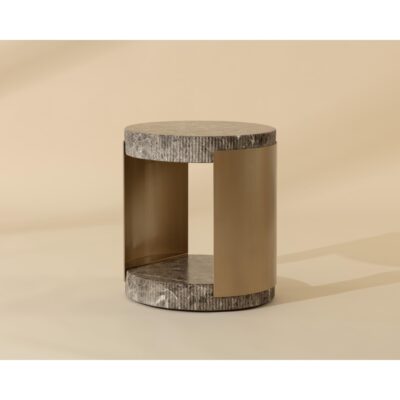 Cavette End Table - Marble Look - Dark Emperador 112635 112635 CAVETTE END TABLE MARBLE LOOK DARK EMPERADOR