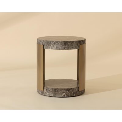 Cavette End Table - Marble Look - Dark Emperador 112635 112635 CAVETTE END TABLE MARBLE LOOK DARK EMPERADOR 1