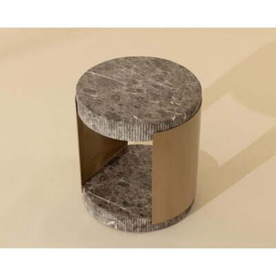 Cavette End Table - Marble Look - Dark Emperador 112635 112635 CAVETTE END TABLE MARBLE LOOK DARK EMPERADOR 2