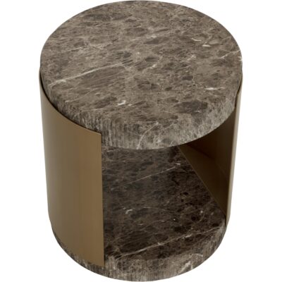 Cavette End Table - Marble Look - Dark Emperador 112635 112635 CAVETTE END TABLE MARBLE LOOK DARK EMPERADOR 24