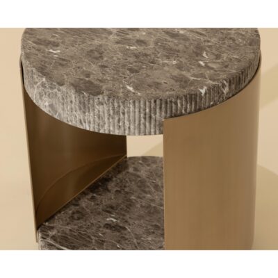 Cavette End Table - Marble Look - Dark Emperador 112635 112635 CAVETTE END TABLE MARBLE LOOK DARK EMPERADOR 6