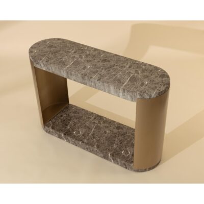 Cavette Console Table - Marble Look - Dark Emperador 112636 112636 CAVETTE CONSOLE TABLE MARBLE LOOK DARK EMPERADOR 2