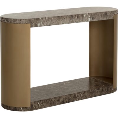 Cavette Console Table - Marble Look - Dark Emperador 112636 112636 CAVETTE CONSOLE TABLE MARBLE LOOK DARK EMPERADOR 21