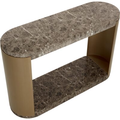 Cavette Console Table - Marble Look - Dark Emperador 112636 112636 CAVETTE CONSOLE TABLE MARBLE LOOK DARK EMPERADOR 23