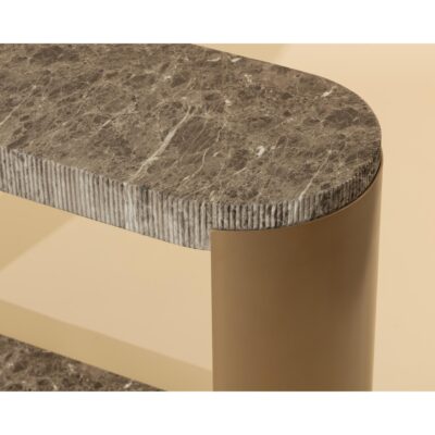 Cavette Console Table - Marble Look - Dark Emperador 112636 112636 CAVETTE CONSOLE TABLE MARBLE LOOK DARK EMPERADOR 6
