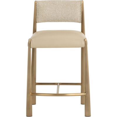 Bayard Counter Stool - Antique Brass - Napa Beige / Santa Cruz Oatmeal 112688 112688 BAYARD COUNTER STOOL ANTIQUE BRASS NAPA BEIGE SANTA CRUZ OATMEAL 21