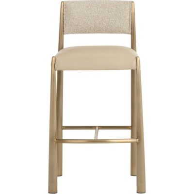 Bayard Barstool - Antique Brass - Napa Beige / Santa Cruz Oatmeal 112689 112689 BAYARD BARSTOOL ANTIQUE BRASS NAPA BEIGE SANTA CRUZ OATMEAL 21
