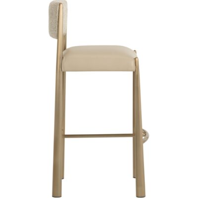 Bayard Barstool - Antique Brass - Napa Beige / Santa Cruz Oatmeal 112689 112689 BAYARD BARSTOOL ANTIQUE BRASS NAPA BEIGE SANTA CRUZ OATMEAL 22