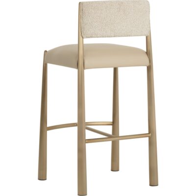 Bayard Barstool - Antique Brass - Napa Beige / Santa Cruz Oatmeal 112689 112689 BAYARD BARSTOOL ANTIQUE BRASS NAPA BEIGE SANTA CRUZ OATMEAL 23