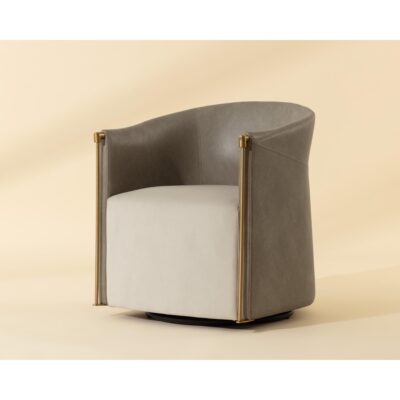 Leontine Swivel Lounge Chair - Meg Taupe / Ivanhoe Mineral 112696 112696 LEONTINE SWIVEL LOUNGE CHAIR MEG TAUPE IVANHOE MINERAL