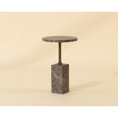 Mizani End Table - Marble Look - Dark Emperador