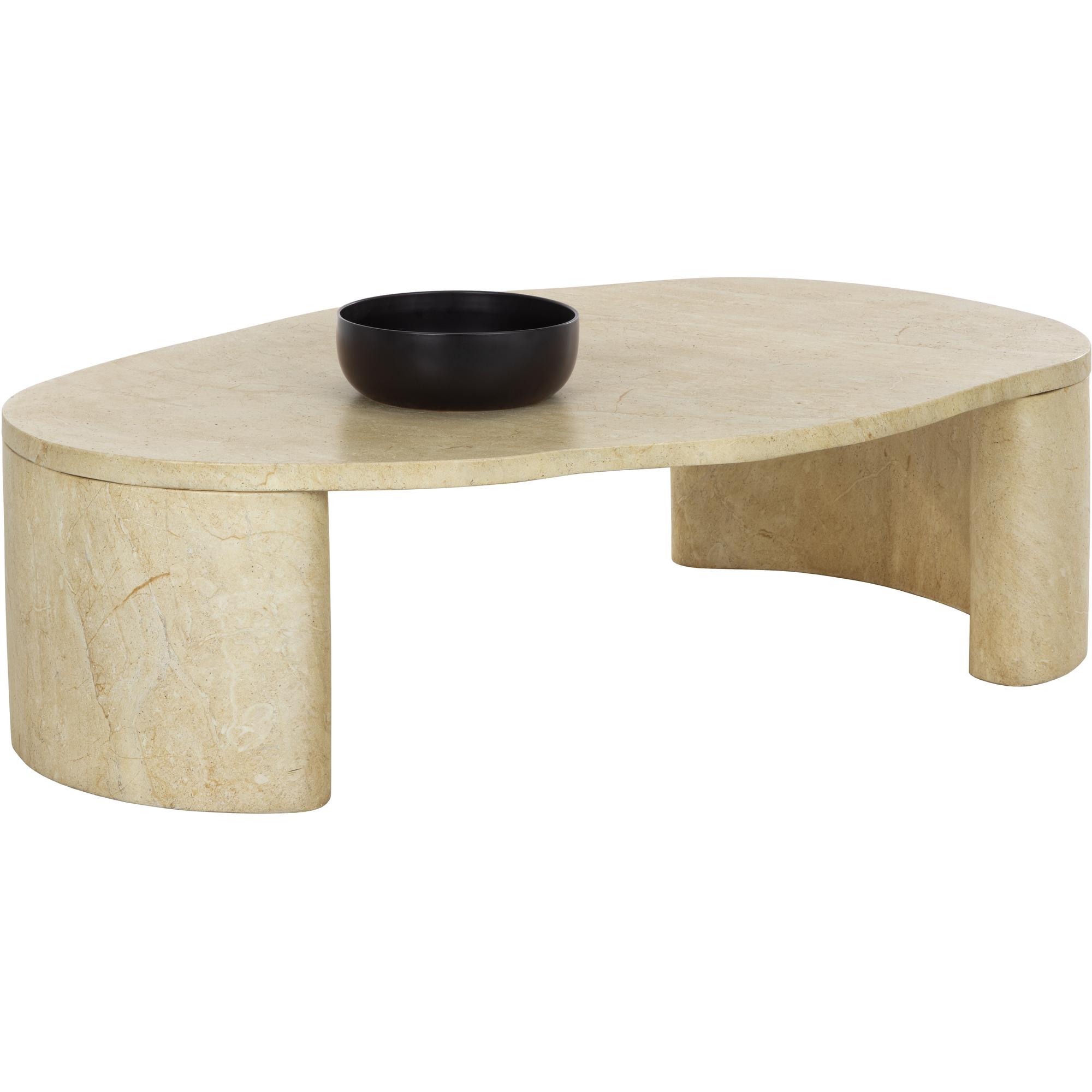 Savinah Coffee Table - Travertine Look - Natural 1 Savinah Coffee Table - Travertine Look - Natural