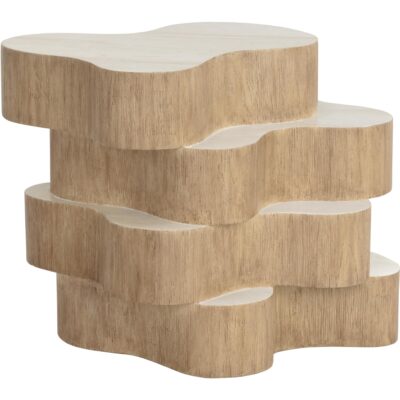 Geddes Side Table - Travertine Look - Cream 112749 112749 2