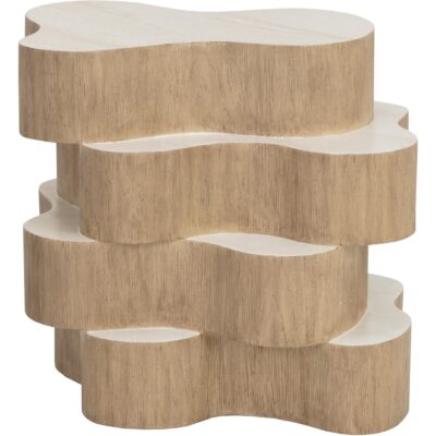 Geddes Side Table - Travertine Look - Cream 112749 112749 3