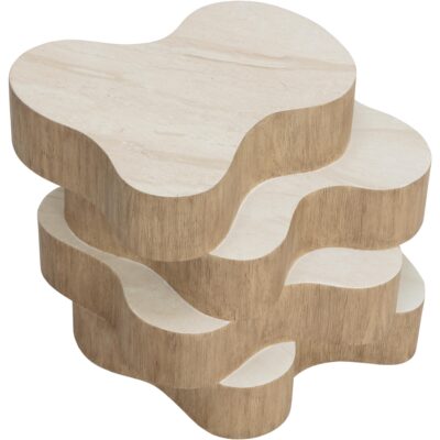 Geddes Side Table - Travertine Look - Cream 112749 112749 4