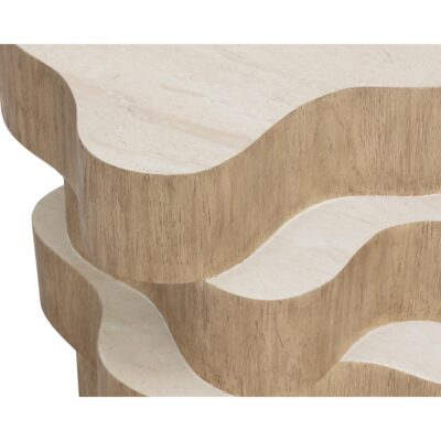 Geddes Side Table - Travertine Look - Cream 112749 112749 5
