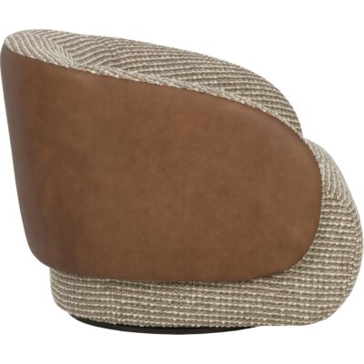 Camie Swivel Lounge Chair - Torched Meringue / Cognac Leather 13 Camie Swivel Lounge Chair - Torched Meringue / Cognac Leather 112768 112768 CAMIE SWIVEL LOUNGE CHAIR TORCHED MERINGUE COGNAC LEATHER 22