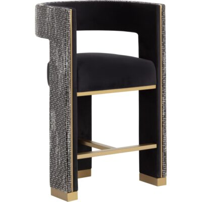 Adamina Counter Stool - Abbington Black / Hobbes Night