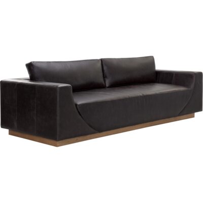 Anakin Sofa - Light Oak - Tuscany Warm Black Leather